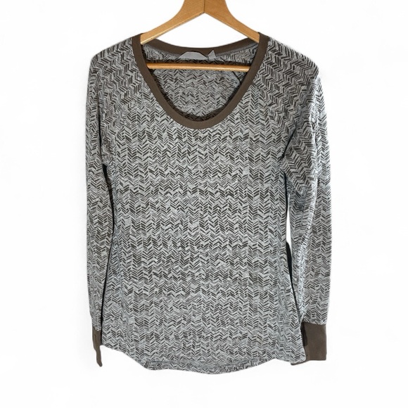 Athleta Tops - V6- Athleta Brown and Gray Textured Top Women’s Medium
